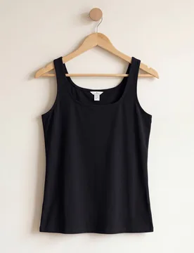 Women's Combed Cotton Square Neck Vest 2 Pcs Pack in Black Size: 14 - Black - Size: 14 - Enorsia - FashionsVida