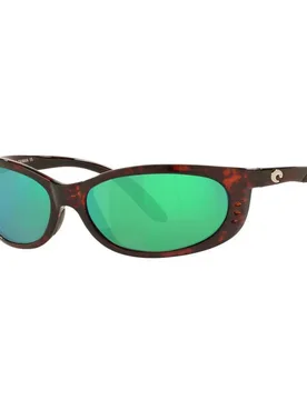Fathom Mirrored Polarized Sunglasses Tortoise Green Mirror 580G/CAT2 Women - Costa - FashionsVida