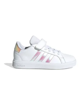 Sneakers bianche con strisce iridescenti chiusura a strappo Grand Court 2.0 EL C 30 - Adidas - FashionsVida