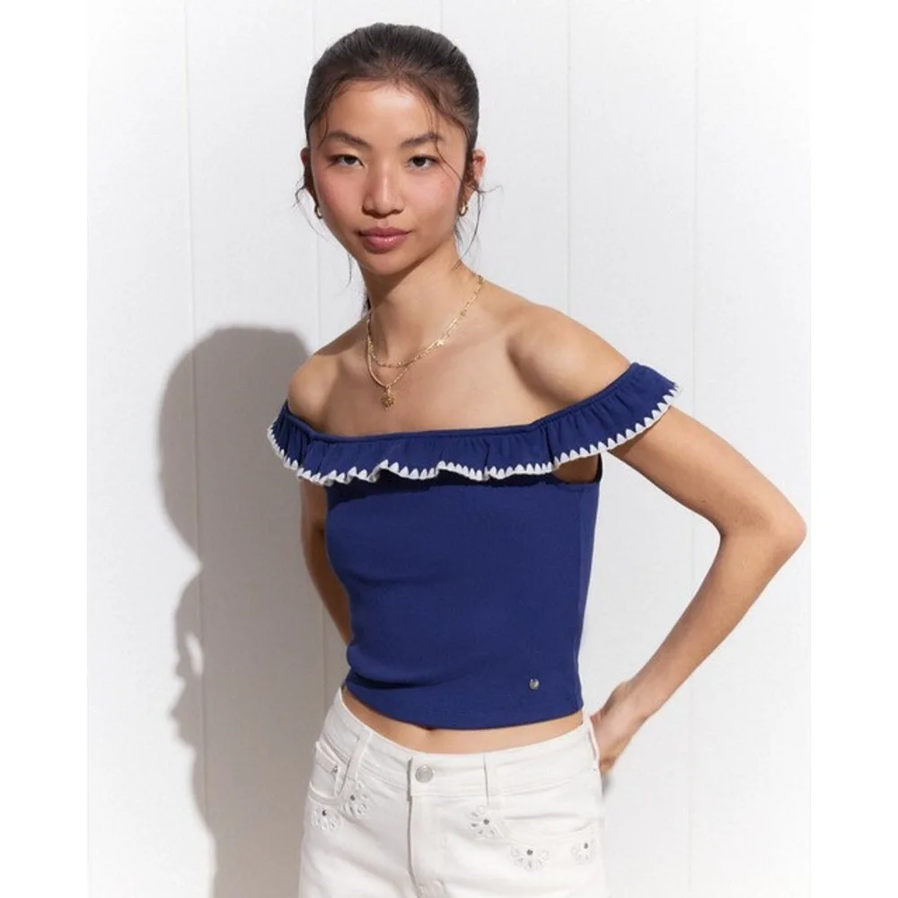 Top palabra de honor canale con bordado - Green Coast - FashionsVida
