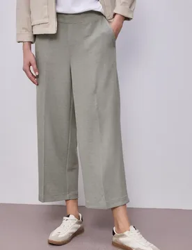 High Waist Wide Leg Hose im Casual Fit female Grün - Street One - FashionsVida