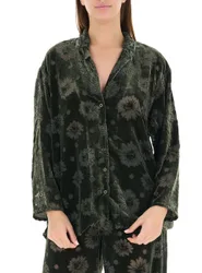Camicia in velluto VERDE SCURO M/L