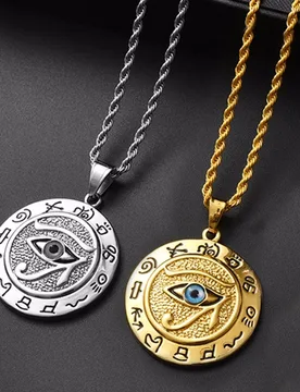 Egyptian The Eye of Horus Pendant Necklace For Women/Men Gold Color Stainless Steel Egypt Charm Round Jewelry Gift - Aliexpress - FashionsVida