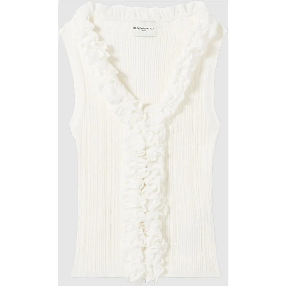 Top cárdigan de mujer sin mangas con escote pico - CLAUDIE PIERLOT - FashionsVida