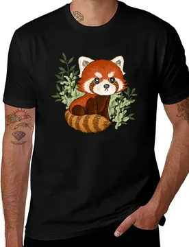 Red panda in nature T-Shirt Casual Everyday Short Sleeve T-Shirt - Aliexpress - FashionsVida