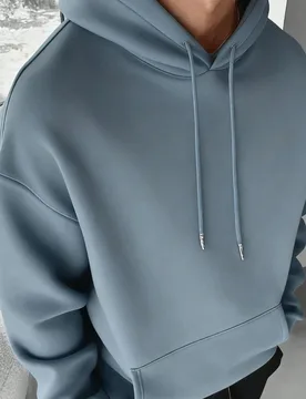 Simple Studio Sudadera con capucha casual de manga larga con bolsillo y cordón, unicolor, para hombres, otoño/invierno, temporada de vuelta al coleg - Shein - FashionsVida