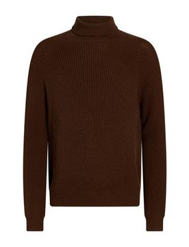 Rollkragenpullover Herren Schokobraun L Herren