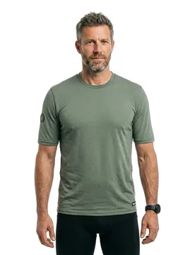 Maglietta A Maniche Corte Delta Line Tech Military Green - Santini - FashionsVida