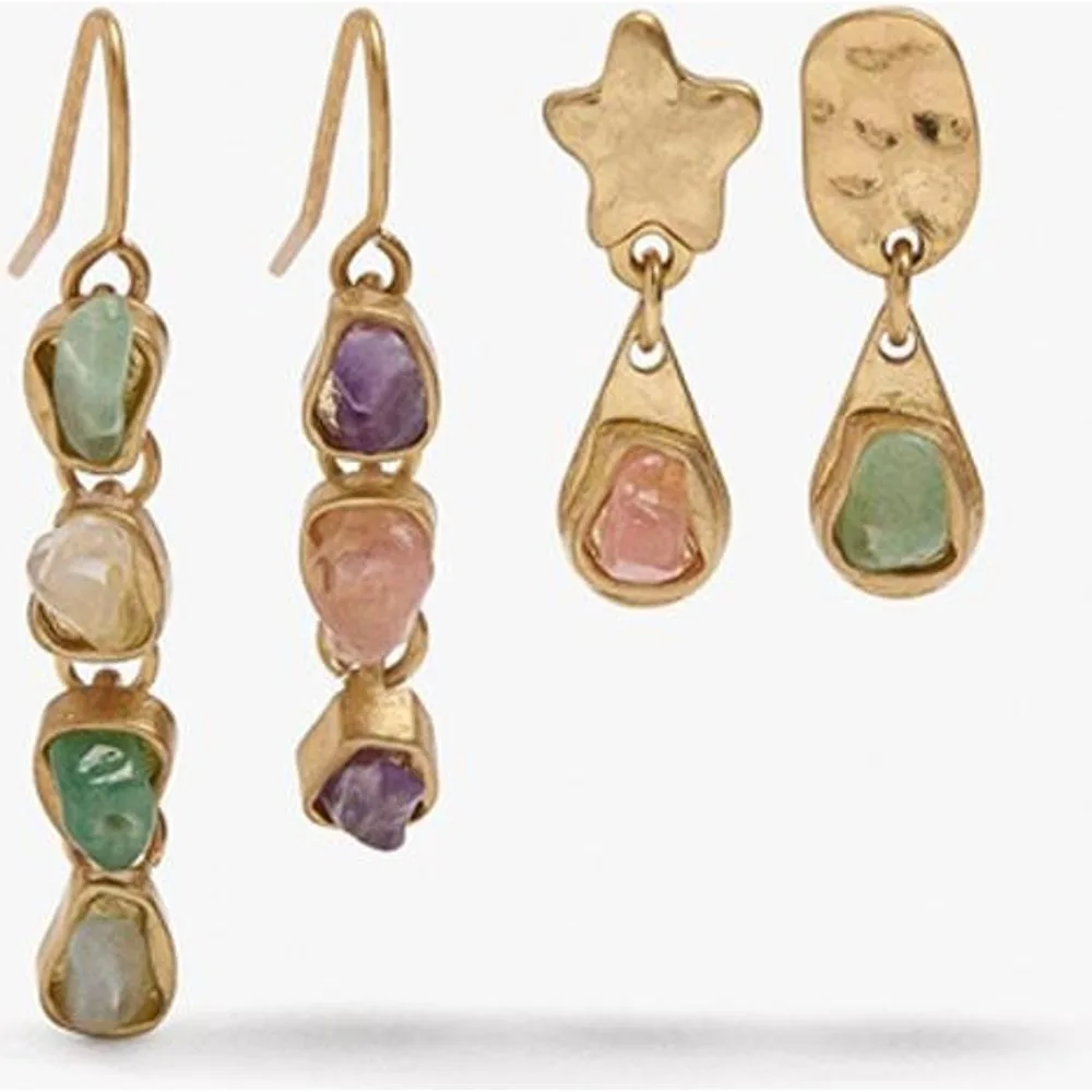 Pack de pendientes con piedras decorativas - Parfois - FashionsVida