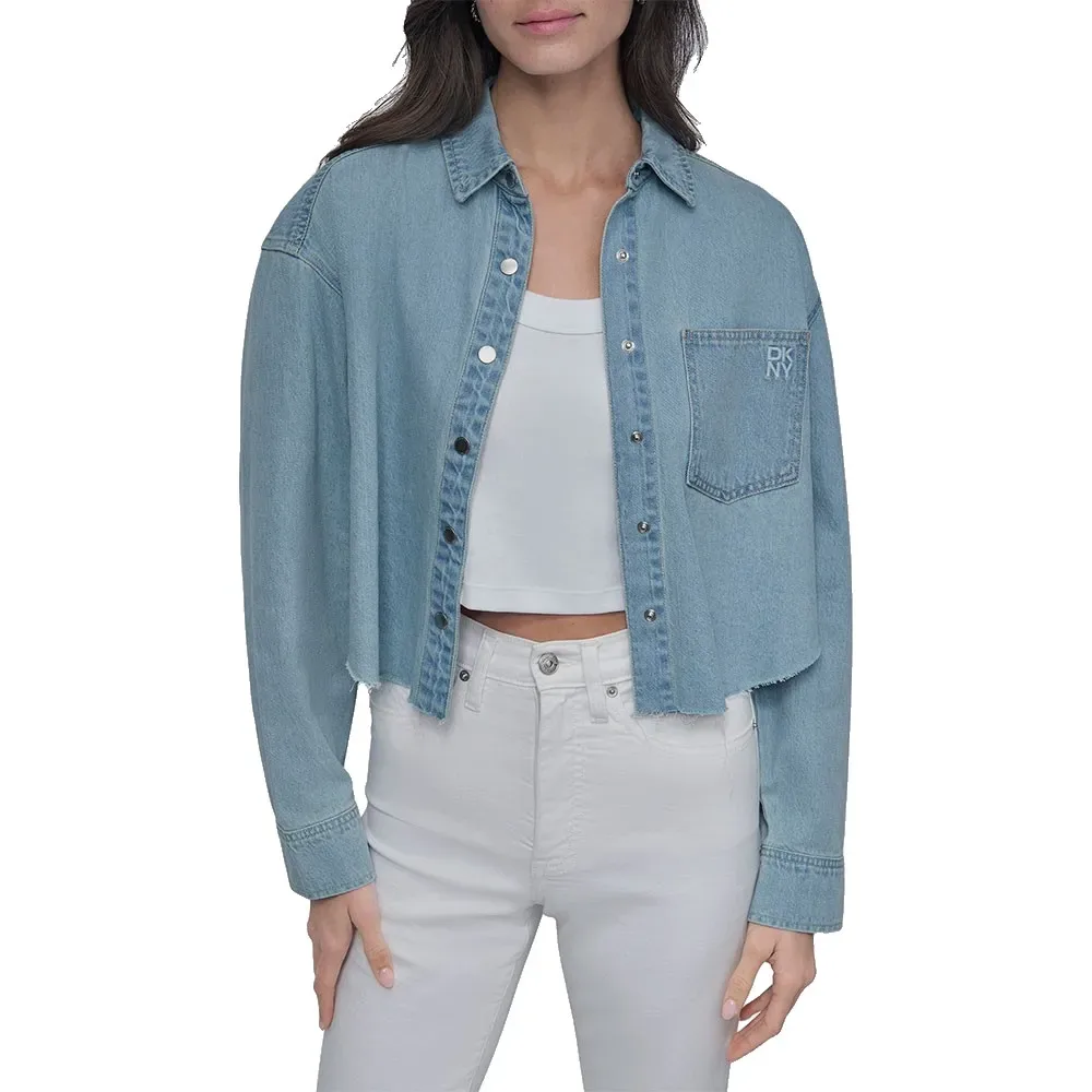 Camicia A Maniche Lunghe Cropped Drop Shoulder Stratford XS - DKNY - FashionsVida