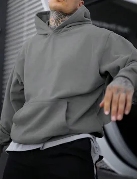 Sudadera Con Capucha De Color Sólido De Moda Para Hombre - Shein - FashionsVida