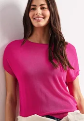 Pullover mit U-Boot-Ausschnitt female Pink