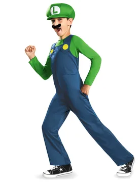 Luigi Kinderkostüm Super Mario grün-blau - KARNEVAL-MEGASTORE - FashionsVida