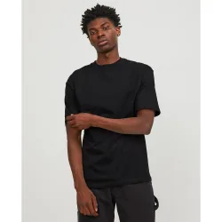 Jack & Jones - Camiseta de mangas cortas y cuello redondo lisa de hombre