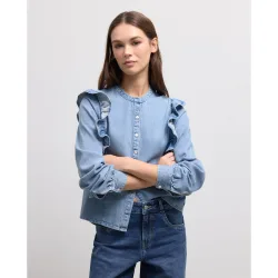 Camisa denim lisa de mujer