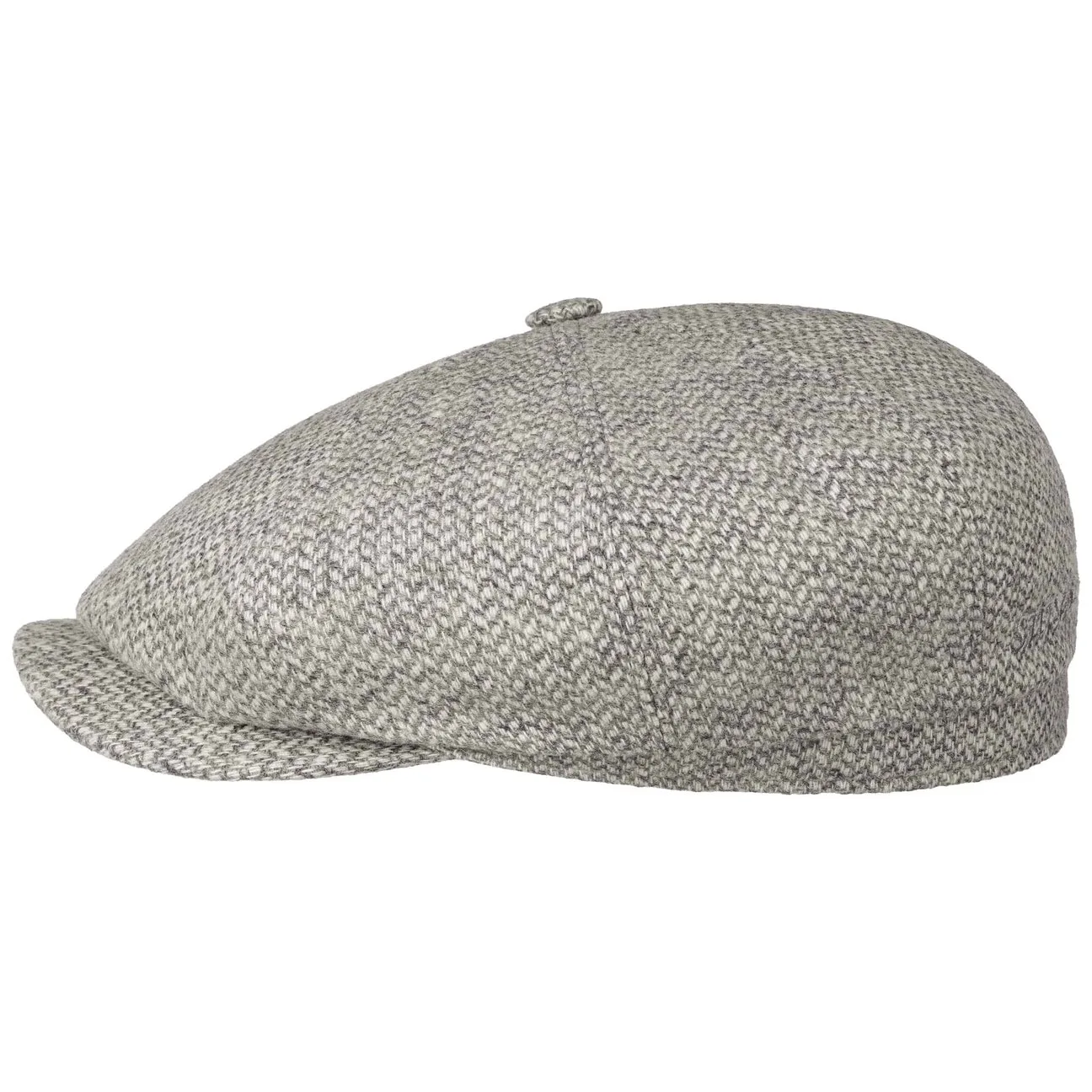 Hatteras Harton Sustainable Flat Cap by - white-grey - Size: L (58-59 cm) - Stetson - FashionsVida
