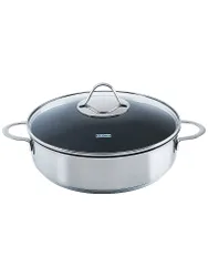 Schmorpfanne mit Deckel Perfekt 28cm Edelstahl Antihaft silber baby