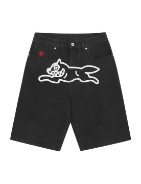 Running Dog Denim Shorts - Black