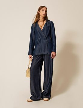 Twinset Pantalon ample en chambray