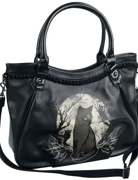 Gothic Handtasche - Hecate In Full Moon - für Damen - schwarz/weiß - Frauen - female - Banned Alternative - FashionsVida