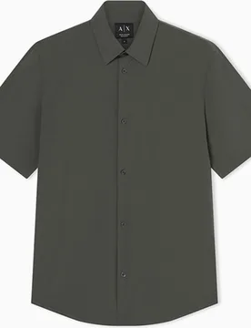 Camisa de hombre en nylon elástico manga regular fit - Armani Exchange - FashionsVida
