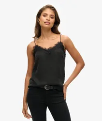 Superdry Damen Trägertop mit Wimpern-print Schwarz - Größe: 36
