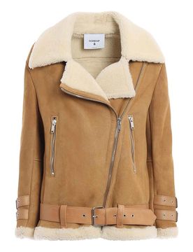 Giacca in pelle scamosciata e shearling