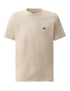 T-shirt Beige In Cotone Con Logo