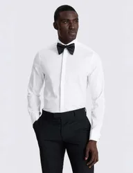 Slim Fit Cotton Rich Dress Shirt White male