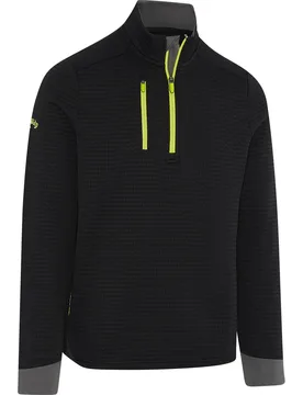 Layer Midweight Textured Fleece 1/4-Zip, schwarz/gelb s - Callaway - FashionsVida