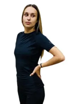 T-shirt à Manches Courtes Pro Training Poly Black / Harvest Gold S