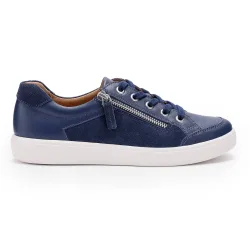 Women's Wide Fit 'Chase II' Deck Shoes in Navy Size: 7.5 - Navy - Size: 7.5