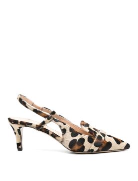 Décolleté slingback con stampa leopardata