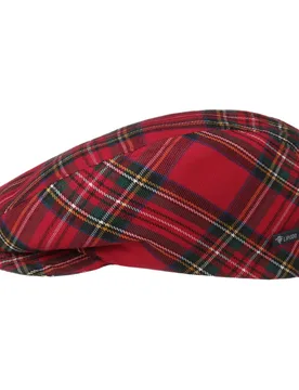 Tartan Check Flat Cap by - red - Female - Size: 58 cm - Lipodo - FashionsVida