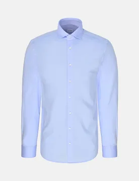 Shaped Jerseyhemd Uni Blau 43 - Seidensticker - FashionsVida