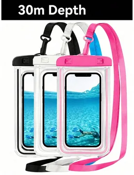 Pieza Bolsa impermeable universal, funda impermeable para teléfono con cojín de aire, funda impermeable para teléfono para nadar y bucear, bolsa se - Shein - FashionsVida