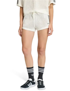 Knitted Crochet Shorts Donna - Pantaloncini Bianco - Taglia S (34-36) - Poly Mesh S (34-36) - Adidas - FashionsVida