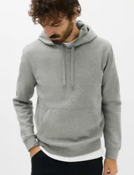 Cotton Rich Brushback Hoodie Grey Marl male