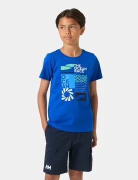 Junior's Ocean Race T-Shirt Blue 10 - Cobalt Blue - Male - Helly Hansen - FashionsVida
