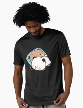 Sleepy Dudu on Bubu Gift T-shirt ‌ kawaii ‌ Panda Bear Cartoon Graphic tee Cute Y2K Clothes 100% cotton All size Tee S-6XL - Aliexpress - FashionsVida