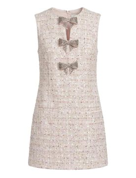 Mini Vestito Con Fiocco BouclÃ© E Paillettes