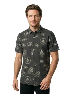 Camicia A Maniche Corte Print Black Mystical XL