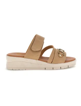 Ciabatte beige con morsetto e fascia a strappo regolabile B315 40 - PRIMA RIGA - FashionsVida