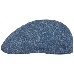 Texas Denim Paisley Flat Cap by - blue - Female - Size: S (54-55 cm)