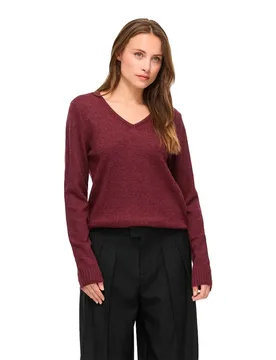 Maglione Con Scollo A V Ril Port Royale / Dark Melange XS - Vila - FashionsVida