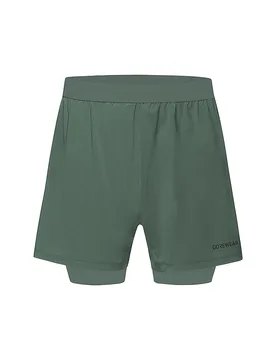 Pantalón corto de running para hombre Concurve 5 2en1 verde oscuro XL - GOREWEAR - FashionsVida
