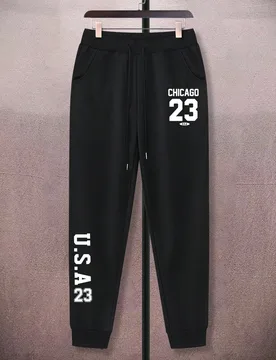 Pantalones jogger con cintura con cordón y puños elásticos, con estampado de letras, para hombre de talla grande, pantalones de salida para trotar, - Shein - FashionsVida