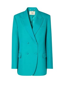 Stylish Double-Breasted Mini Wool Blazer with Long Sleeves