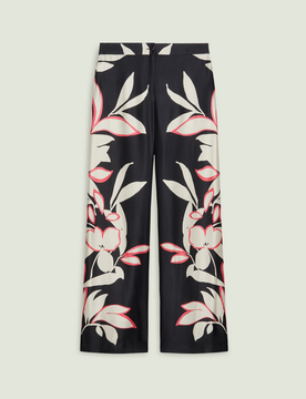 Pantalone in satin donna nero