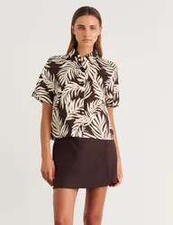 Lyocell Rich Printed Collared Shirt Neutral female